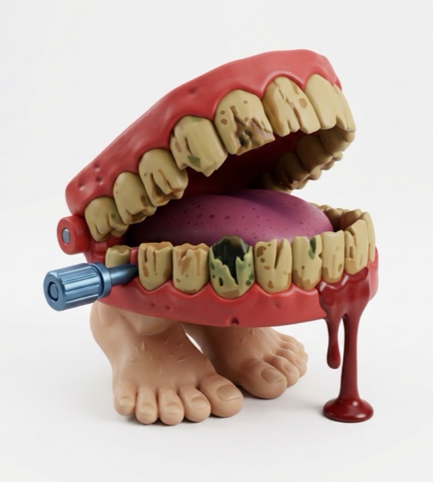 GloomyGiggles chattering-teeth vinyl toy render